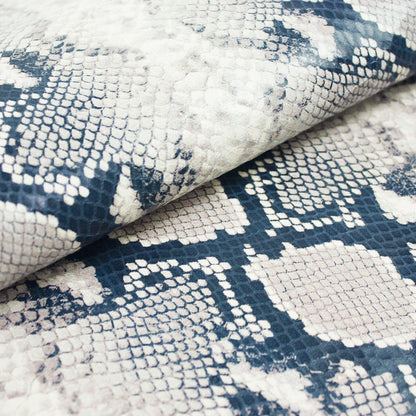 Trozo de piel grabado serpiente beige - negro - La Tendeta del Cuero