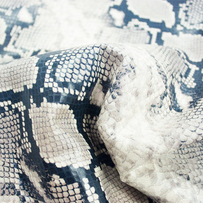 Trozo de piel grabado serpiente beige - negro - La Tendeta del Cuero