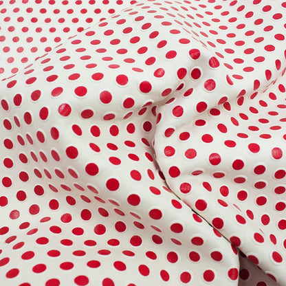 Piel de grabado puntos rojos - La Tendeta del Cuero