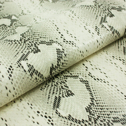 Trozo de piel fantasia serpiente piton beige - negra - La Tendeta del Cuero