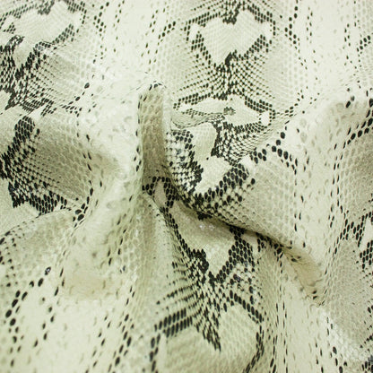 Trozo de piel fantasia serpiente piton beige - negra - La Tendeta del Cuero