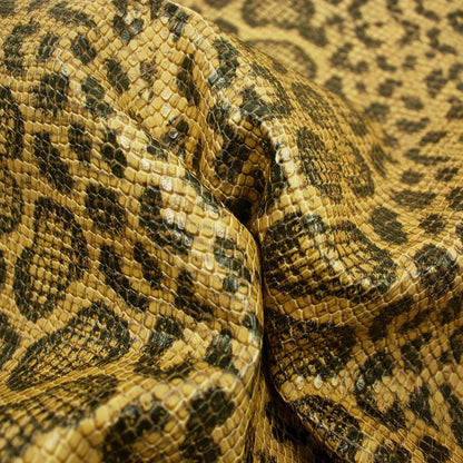 Trozo de piel grabado serpiente anaconda camel - La Tendeta del Cuero