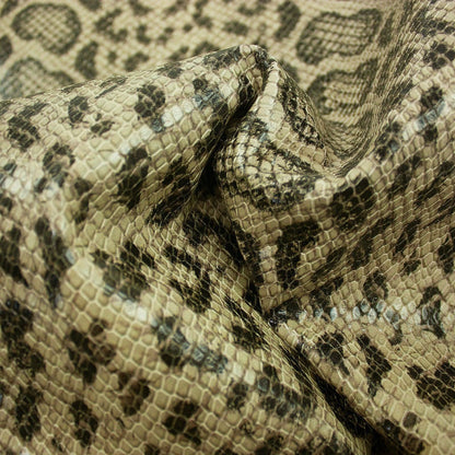 Trozo de piel grabado serpiente anaconda beige tonos grises - La Tendeta del Cuero