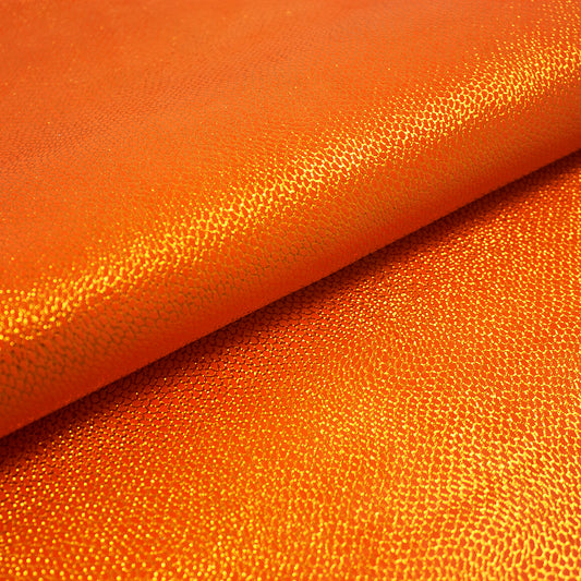 Trozo de piel fantasia serpiente naranja dorado