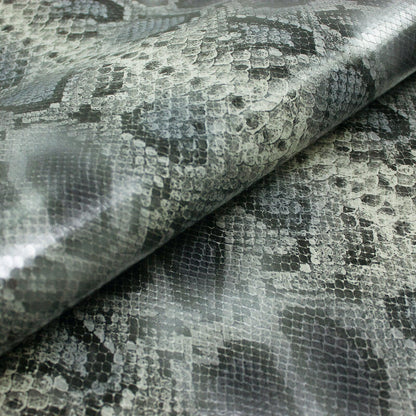 Trozo de piel fantasia serpiente piton tonos grises azulados - La Tendeta del Cuero