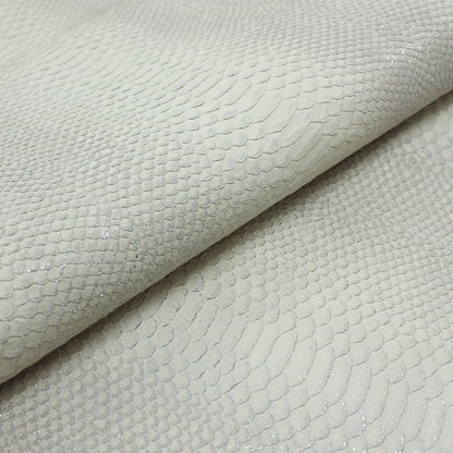 Trozo de piel grabado serpiente plata - La Tendeta del Cuero