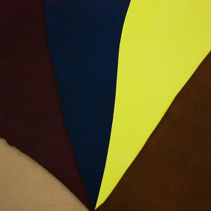 Lote 5 trozos de piel fina varios colores - La Tendeta del Cuero