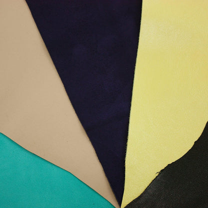 Lote 5 trozos de piel fina varios colores - La Tendeta del Cuero