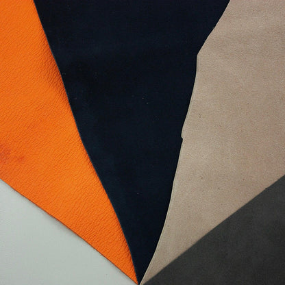 Lot of 5 pieces of fine leather in various colors