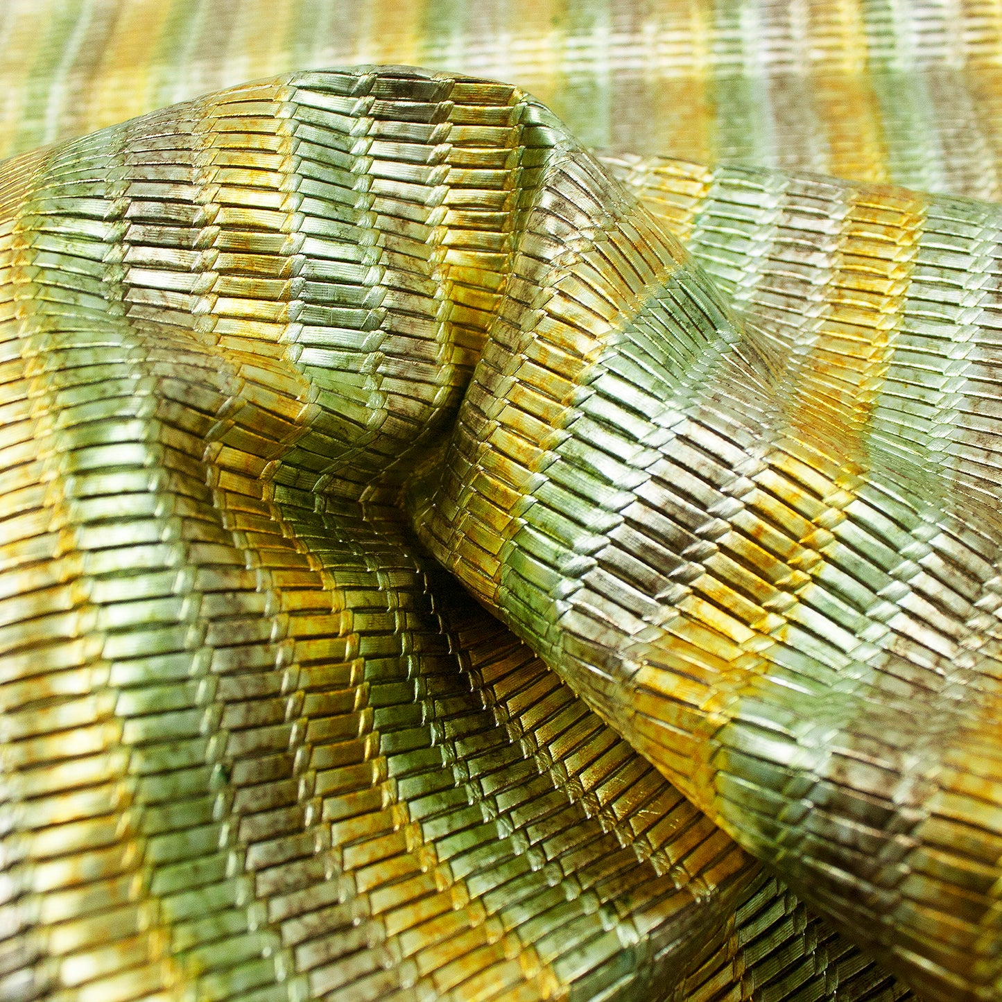 Trozo de piel grabado trenzado multicolor