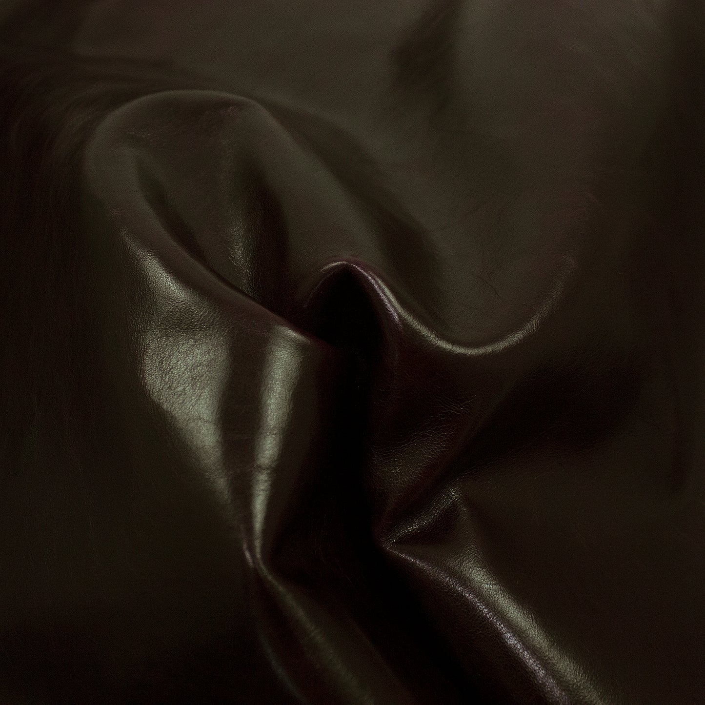 Piece of rustic cowhide, eggplant gloss