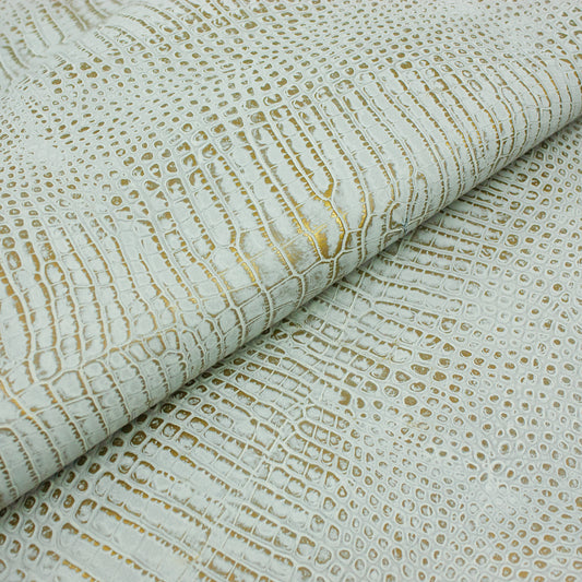 Trozo de piel grabado cocodrilo niebla - oro