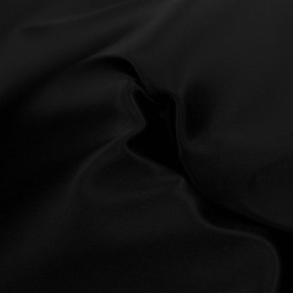 Tejido raso negro - reves felpa azul - La Tendeta del Cuero