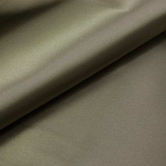 Tejido raso plata vieja - reves felpa kaki