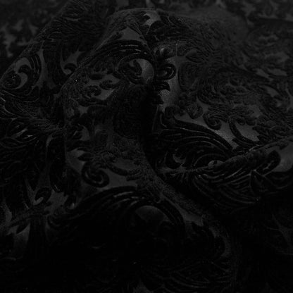Trozo de tejido castellano terciopelo negro - La Tendeta del Cuero