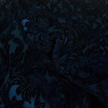 Trozo de tejido castellano terciopelo azul oscuro - La Tendeta del Cuero