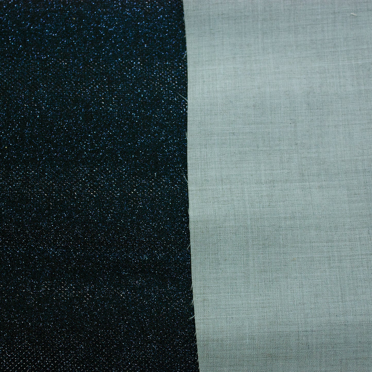 Trozo de tejido purpurina azul noche