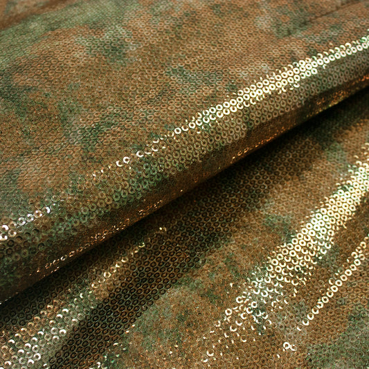 Trozo de tejido lentejuelas camuflaje