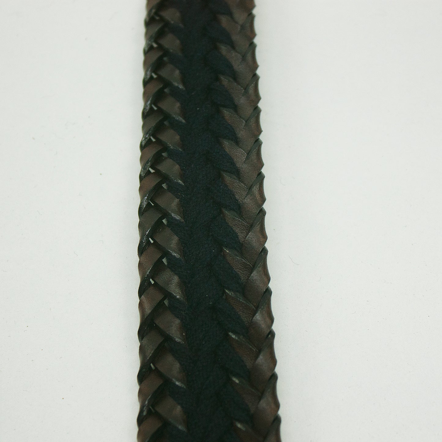 Tira trenzada marron y azul