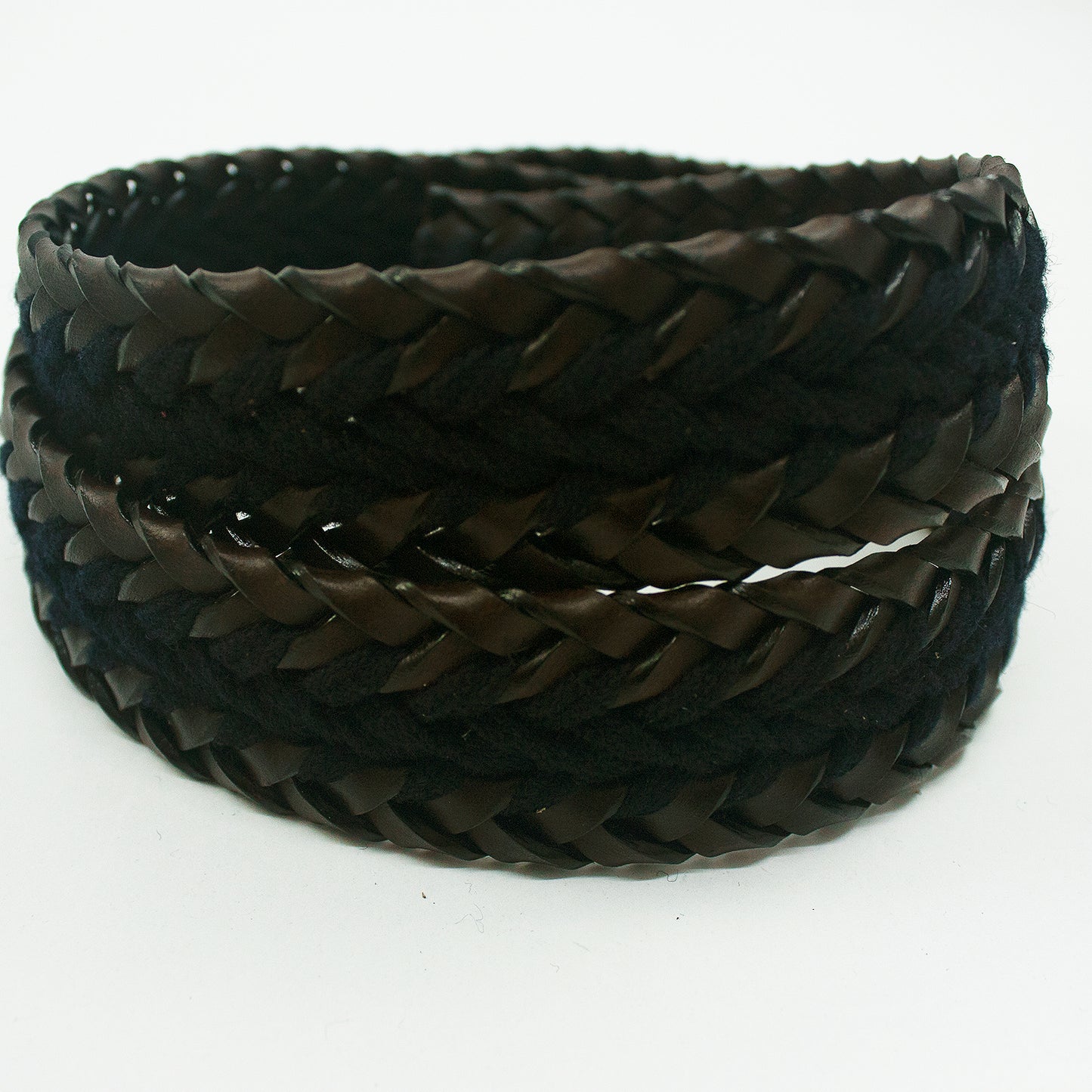 Tiras trenzadas marron - azul