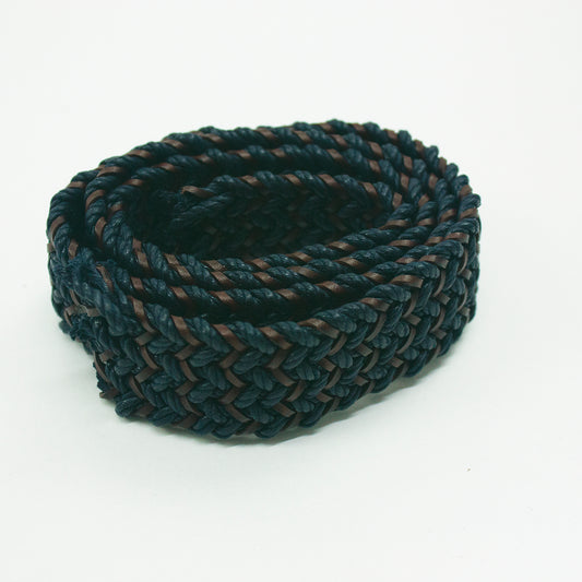 Tiras trenzadas azul - marron