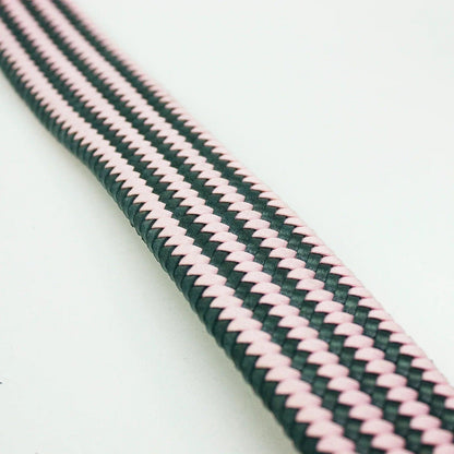 Tiras trenzadas elasticas rosa - gris oscuro - La Tendeta del Cuero