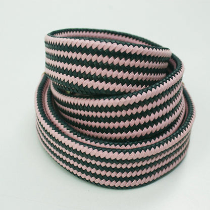 Tiras trenzadas elasticas rosa - gris oscuro - La Tendeta del Cuero