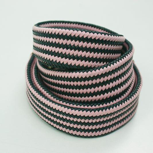 Tiras trenzadas elasticas rosa - gris oscuro