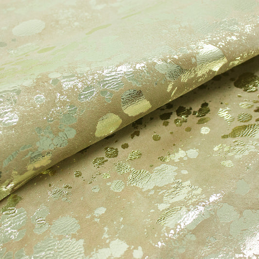 Trozo de piel fantasia luna platino