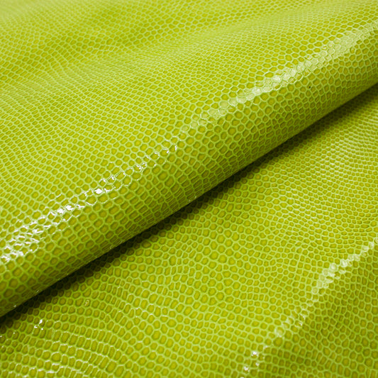 Trozo de piel grabado serpiente verde slime