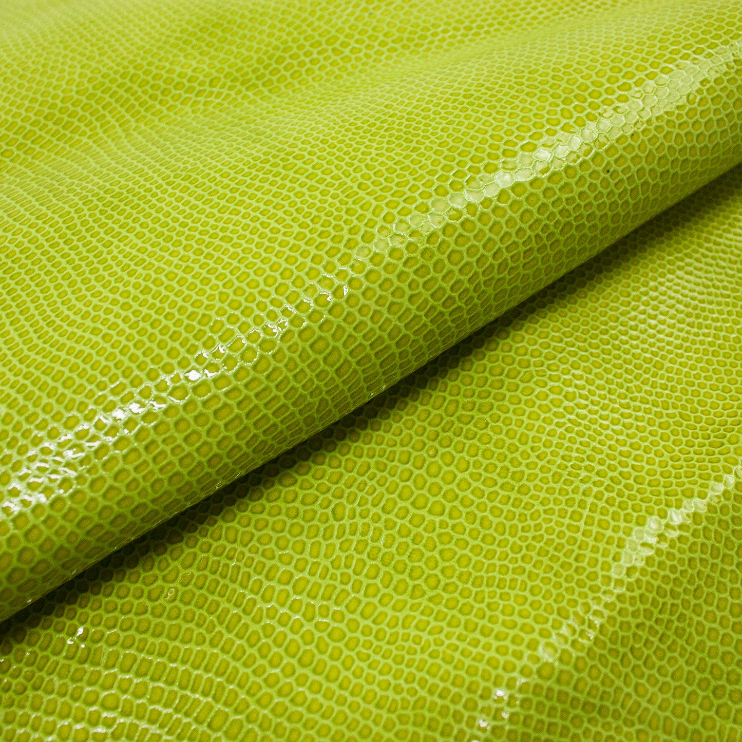 Trozo de piel grabado serpiente verde slime