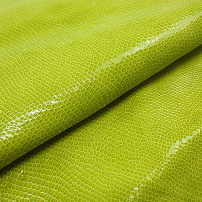 Trozo de piel grabado serpiente verde slime - La Tendeta del Cuero