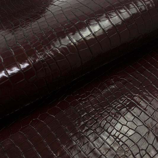 Trozo de piel grabado coco mini burdeos