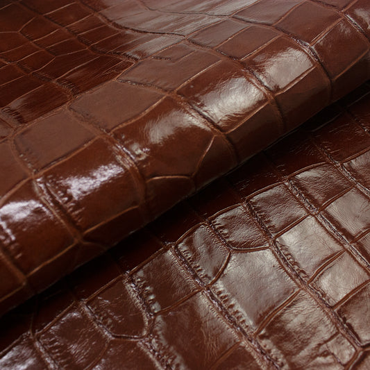 Trozo de piel grabado coco grande tabaco