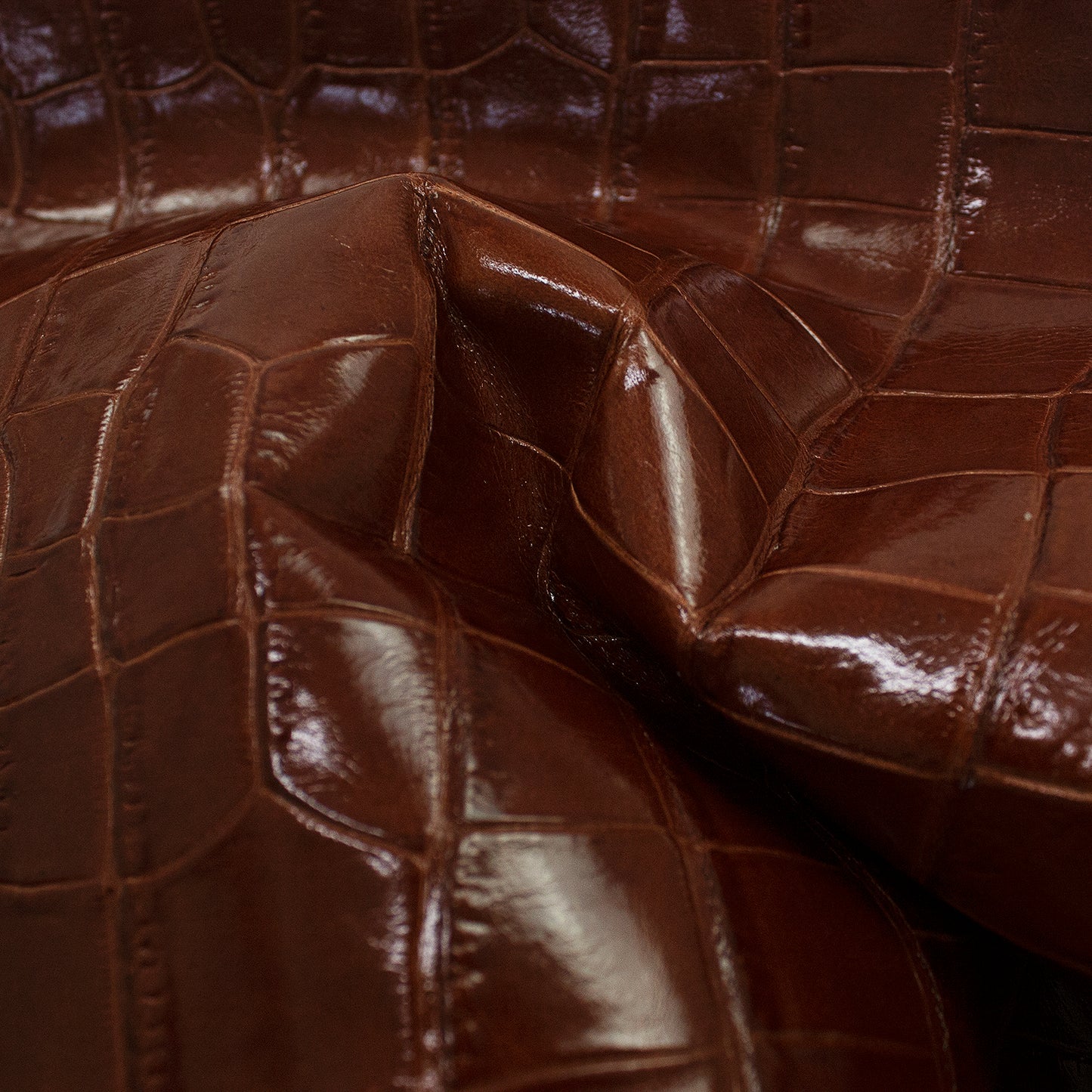 Trozo de piel grabado coco grande tabaco