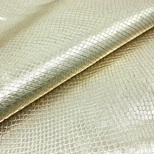 Trozo de piel grabado serpiente oro