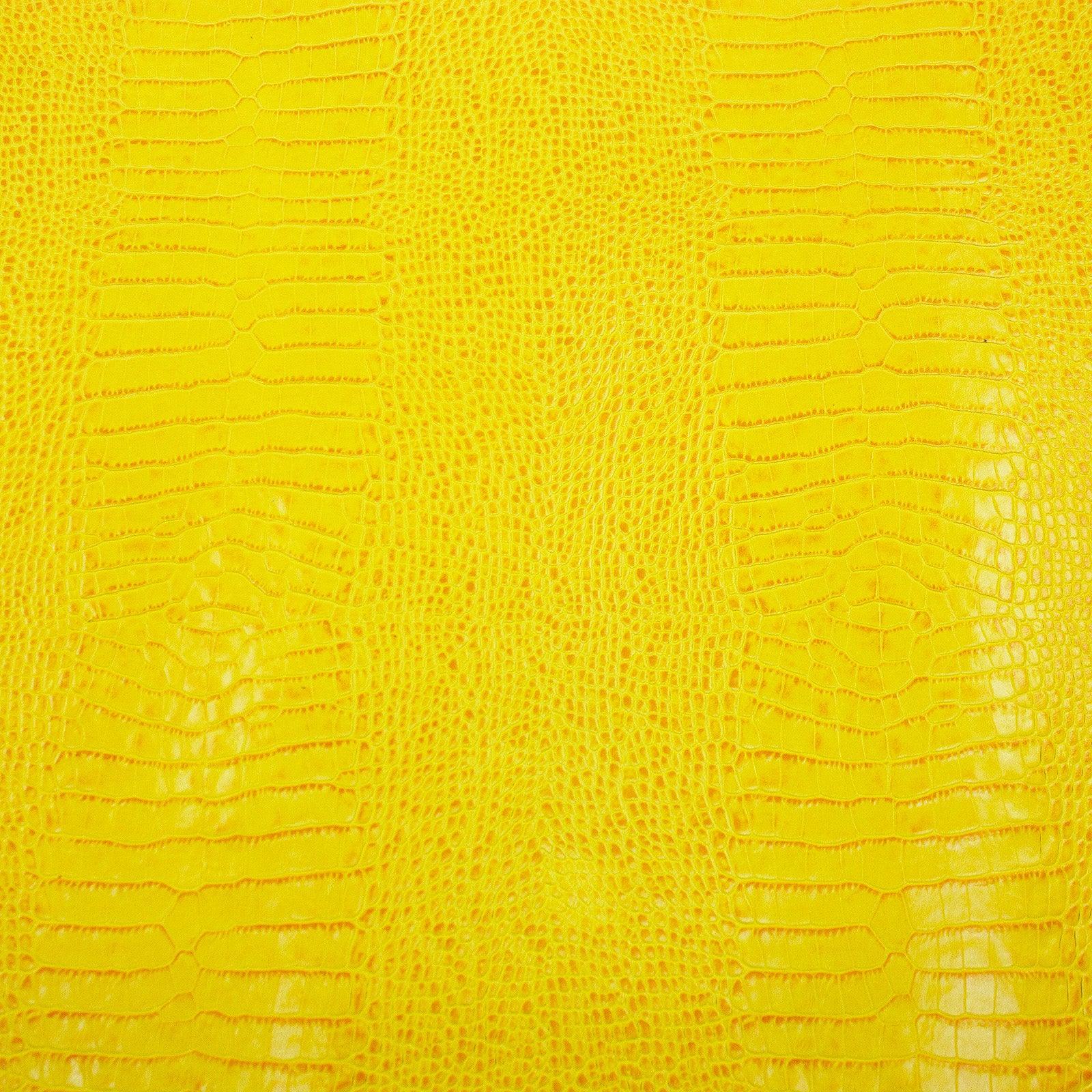 Piel de grabado cocodrilo amarillo tonos naranjas - La Tendeta del Cuero