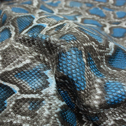 Piel de grabado serpiente gris manchas azules - La Tendeta del Cuero