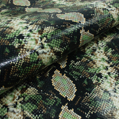 Piel de grabado serpiente piton tonos verdes - La Tendeta del Cuero