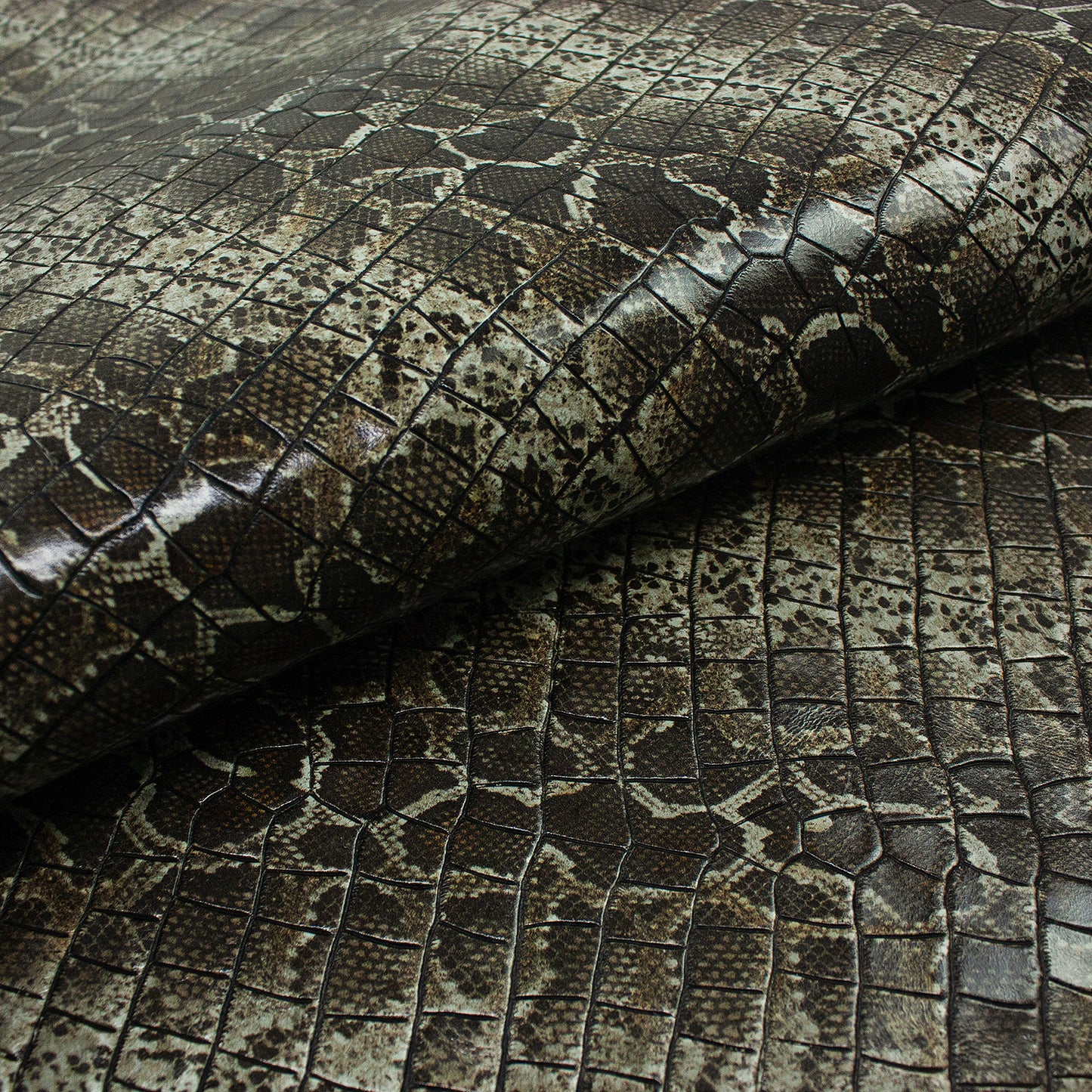 Trozo de piel grabado fusion coco y serpiente