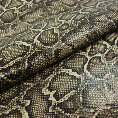 Trozo de piel grabado serpiente tonos beige - La Tendeta del Cuero