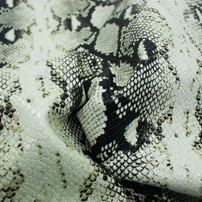 Trozo de piel grabado serpiente beige - negro - La Tendeta del Cuero