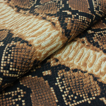 Trozo de piel grabado serpiente tonos marrones - La Tendeta del Cuero