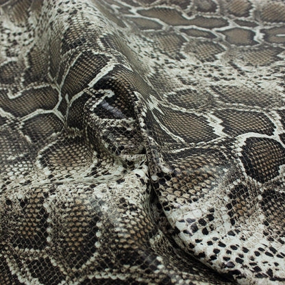 Piel de grabado serpiente tonos grises - La Tendeta del Cuero