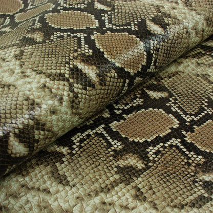 Piel de grabado serpiente tonos camel - La Tendeta del Cuero