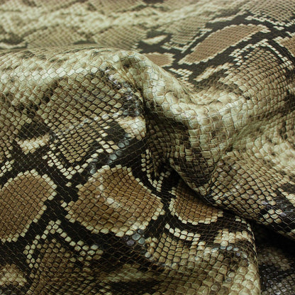 Piel de grabado serpiente tonos camel - La Tendeta del Cuero
