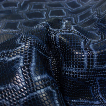 Piel de grabado serpiente azul jeans - La Tendeta del Cuero