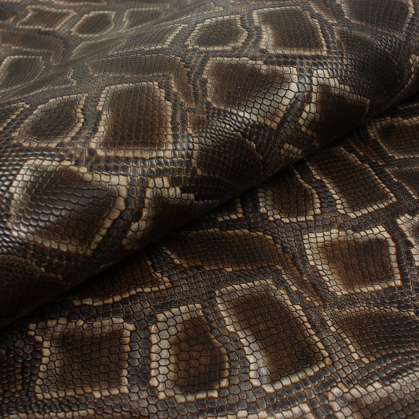 Piel de grabado serpiente marron