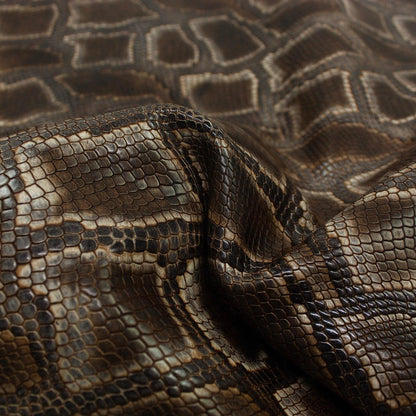 Piel de grabado serpiente marron - La Tendeta del Cuero