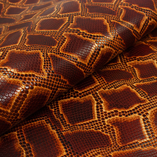 Piel de grabado serpiente naranja envejecido